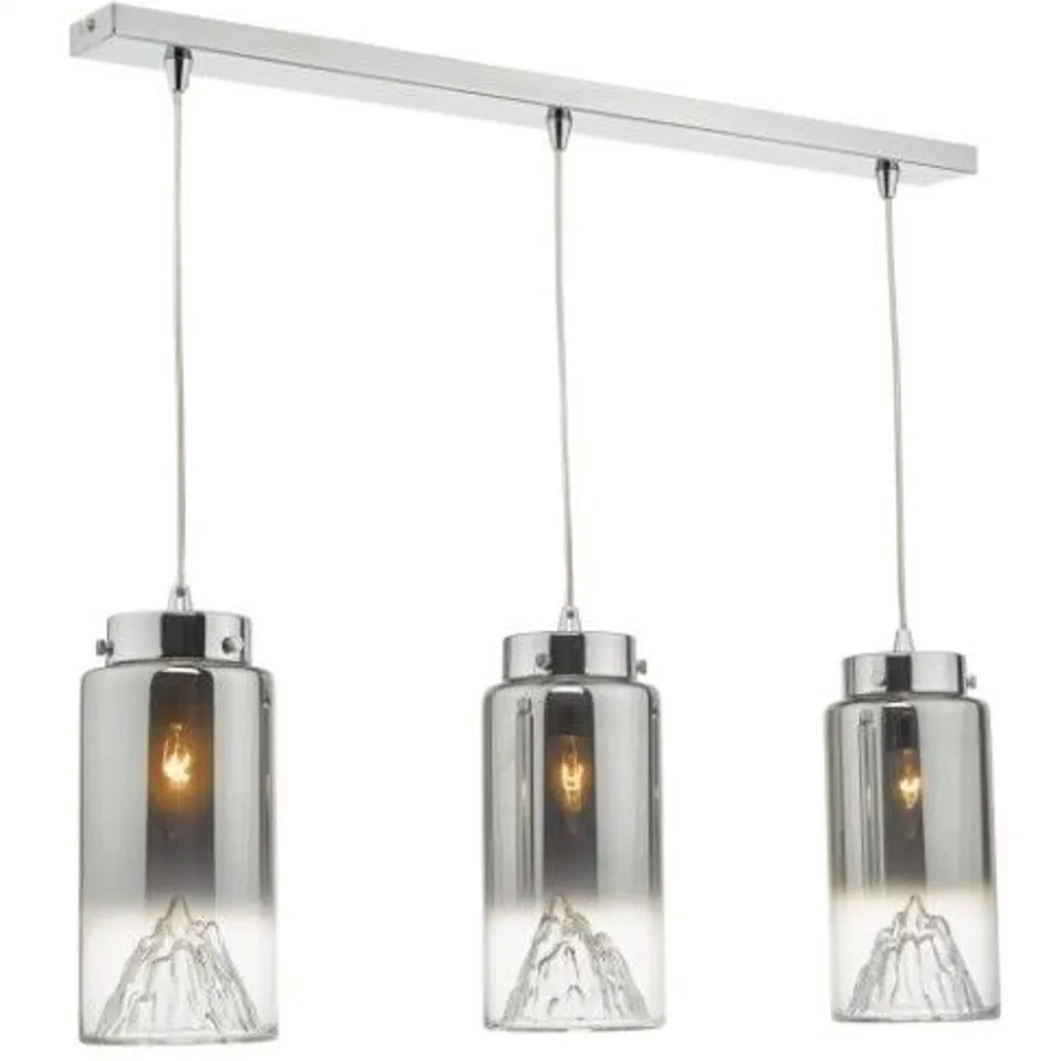 DAR LIGHTING 3LT BAR PENDANT POLISHED CHROME LED