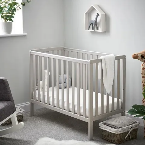 BOXED OBABY BANTAM SPACE SAVER COT - WARM GREY (1 BOX)