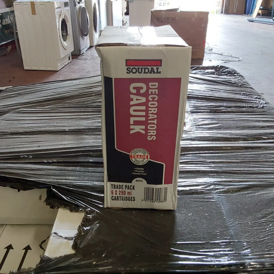PALLET OF APPROXIMATELY 105 BOXES OF 6X 290ML SOUDAL DECORATORS CAULK