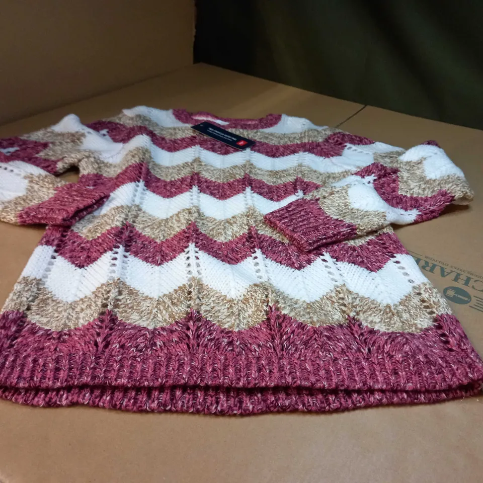 COTTON TRADER PINK BLUSH KNITTED JUMPER - SIZE 12