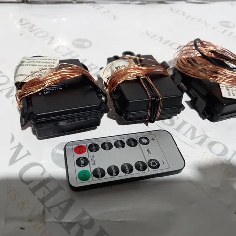 HOME REFLECTIONS INDOOR/OUTDOOR SET OF 3 4M LIGHT STRANDS WITH REMOTE - COPPER