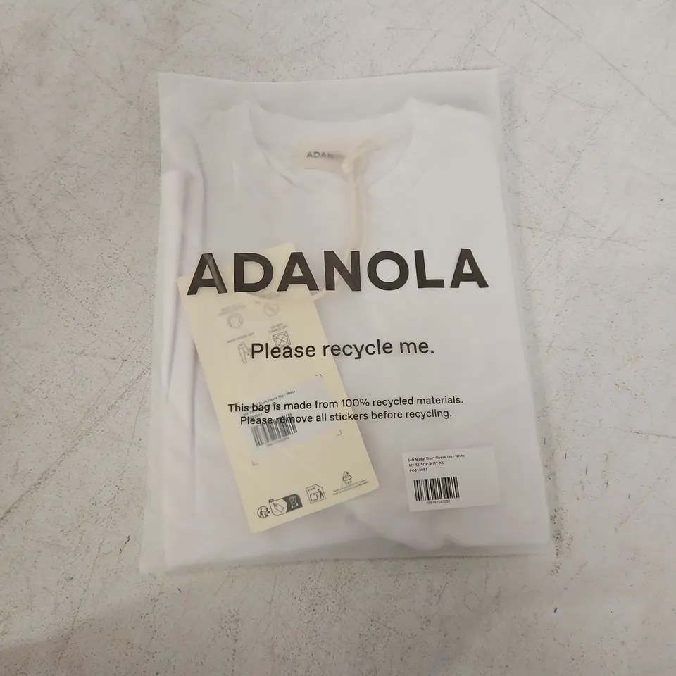 BAGGED ADANOLA SOFT MODAL SHORT SLEEVE TOP – WHITE, XS
