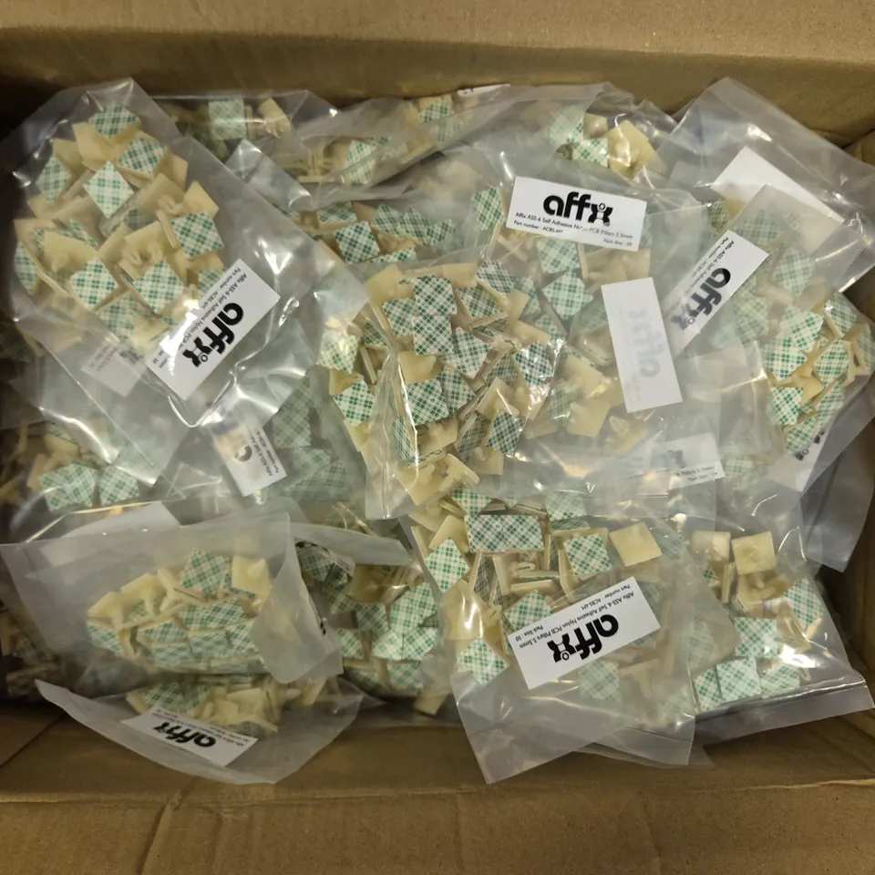 APPROXIMATELY 100 PACKS OF 50 AFFIX ASS-6 SELF ADHESIVE NYLON PCB PILLARS 5MM 