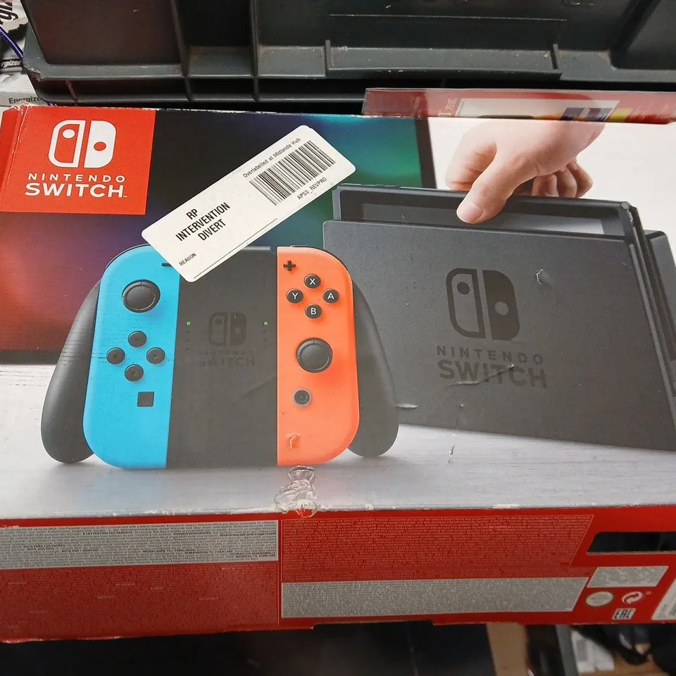 NINTENDO SWITCH CONSOLE WITH NEON BLUE & NEON RED JOY-CONS – BOXED