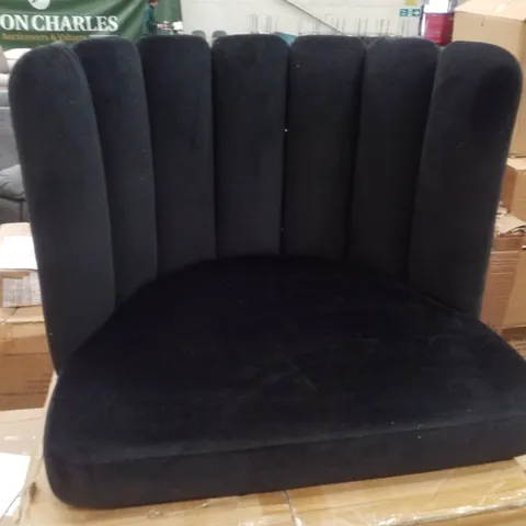 BOXED BLACK VELVET DINING CHAIR