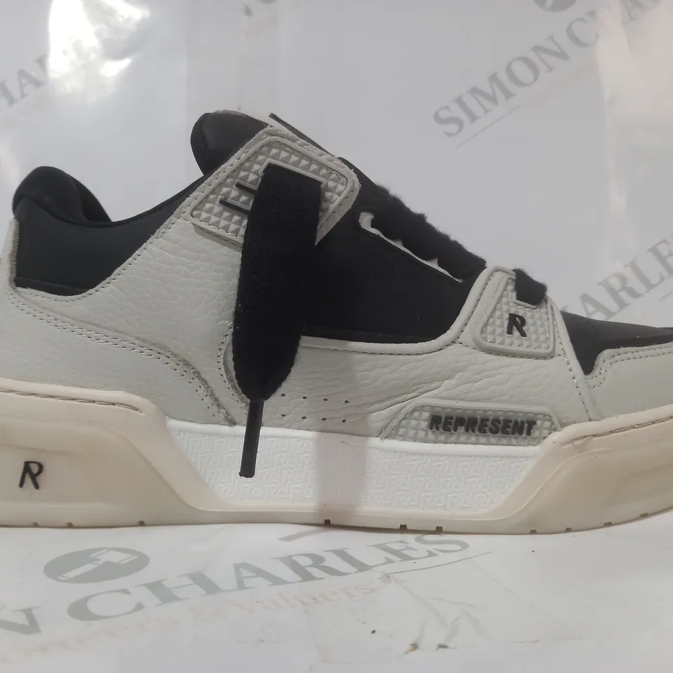 PAIR OF REPRESENT STUDIO SNEAKERS IN BLACK/OFF WHITE UK SIZE 6