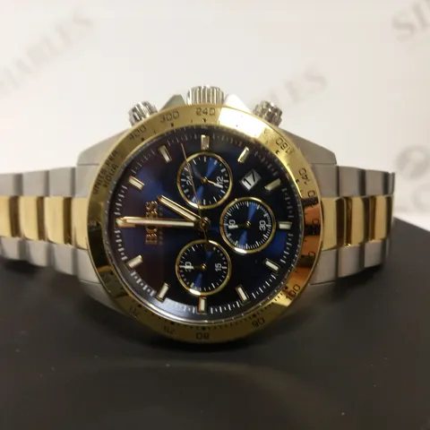 BOSS HERO SPORT BLUE CHRONOGRAPH STAINLESS STEEL BRACELET WATCH