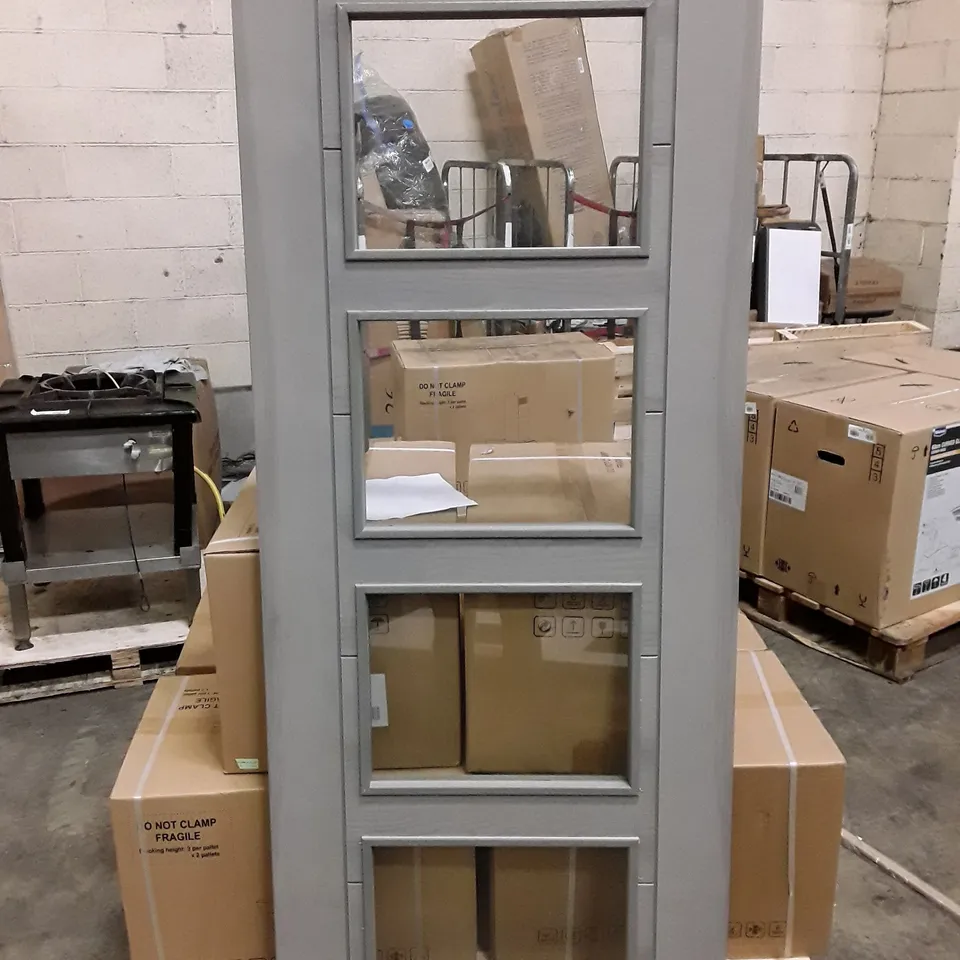 4 GLASS PANEL GREY PRIMED INTERNAL DOOR 1981×760×35MM
