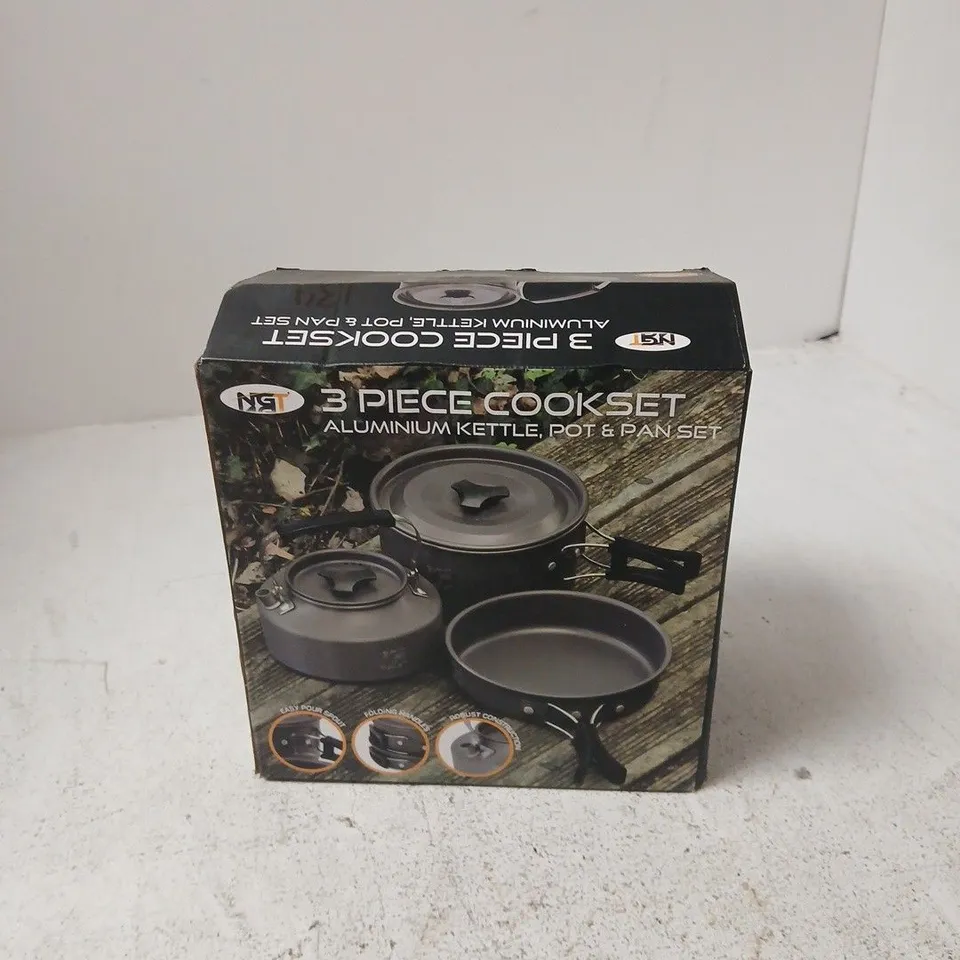 NGT 3 PIECE COOKSET – ALUMINIUM KETTLE, POT & PAN SET (BOXED)