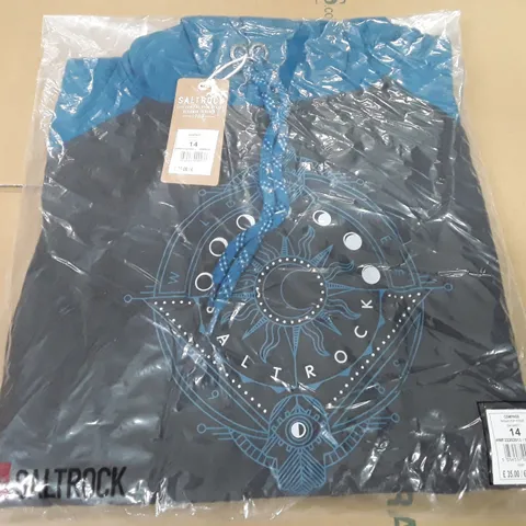 BAGGED SALTROCK RAGLAN POP HOODIE IN DARK GREY - 14