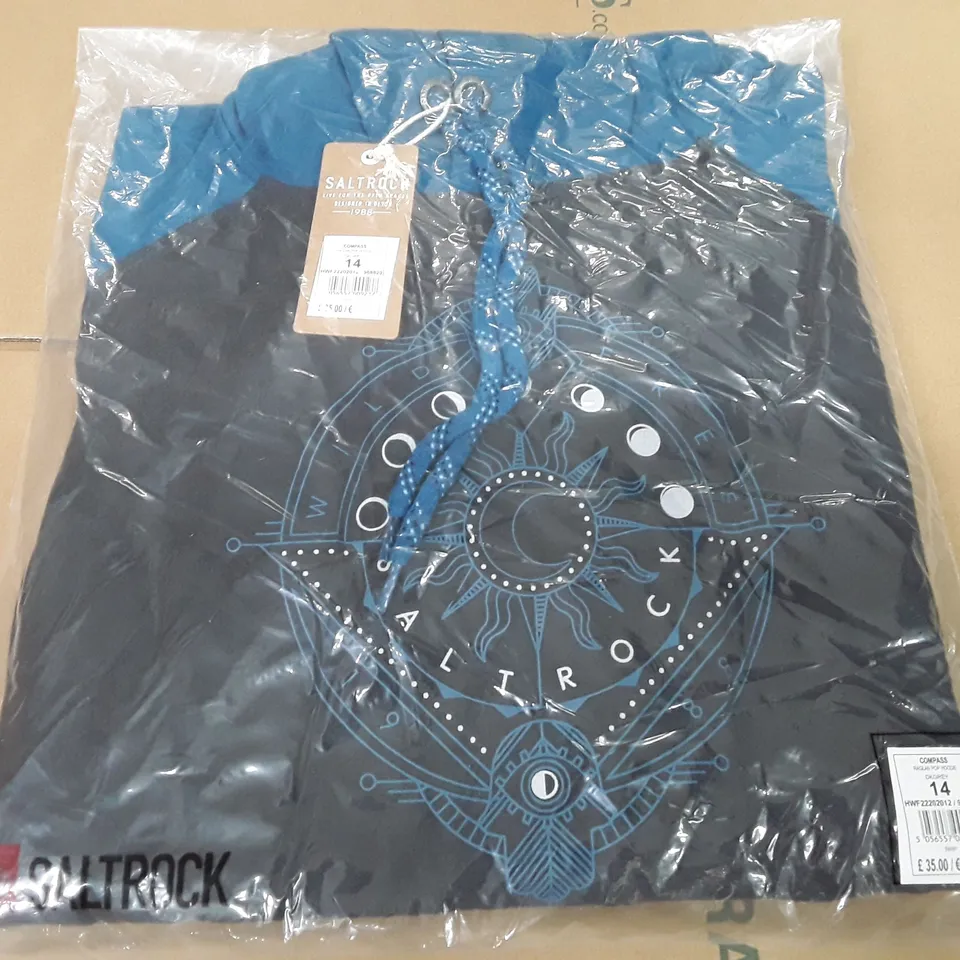 BAGGED SALTROCK RAGLAN POP HOODIE IN DARK GREY - 14