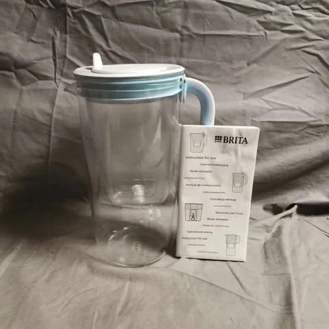 BRITA WATER FILTER PITCHER WITH BLUE/WHITE LID AND INSTRUCTION MANUAL