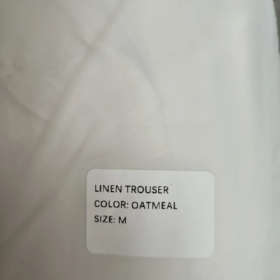 NÓVU LINEN TROUSER – OATMEAL, SIZE M