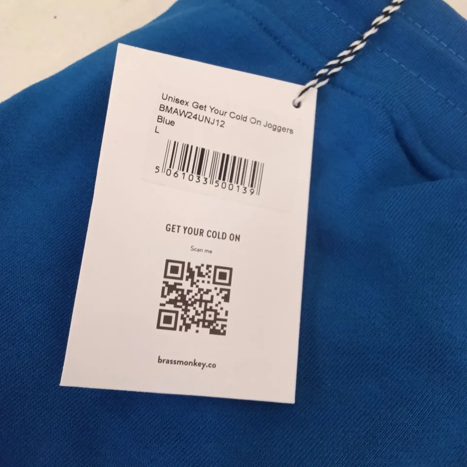BOX OF BRASS MONKEY JOGGERS - BLUE SIZE L APPROXIMATELY 10