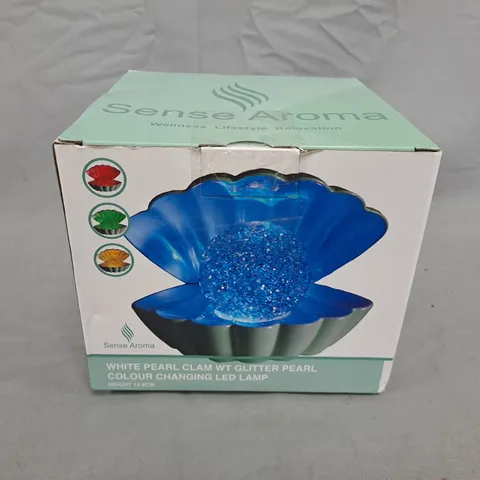 BOXED SENSE AROMA WHITE PEARL CLAM COLOUR CHANGING LED LAMP
