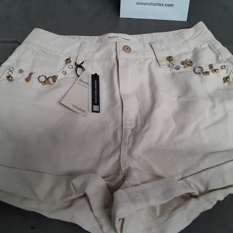 RIVER ISLAND RELAXED DENIM SHORTS - UK 12