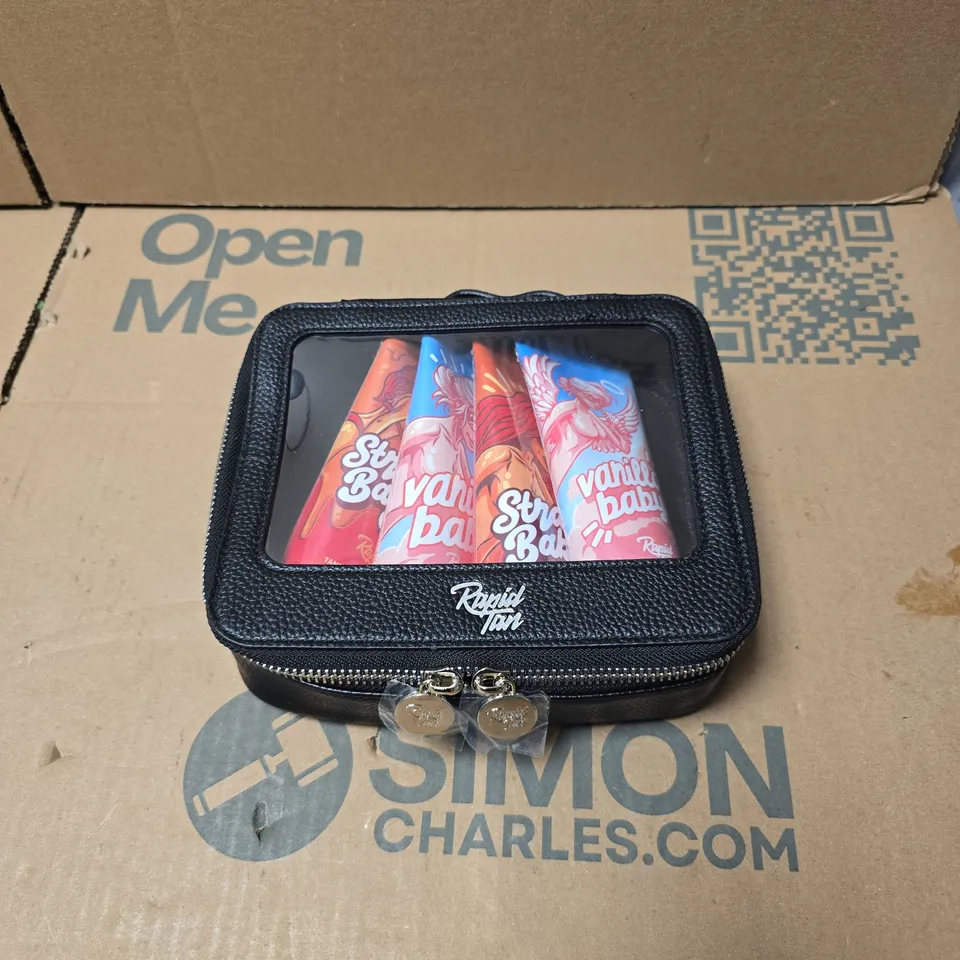 RAPID TAN 4 ITEM SET IN VANITY CASE WITH BRANDED BAG. BOXED