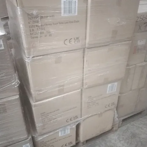 A PALLET CONTAINING APPROXIMATELY 80 EURO MARISSA CHROME TOUCH TABLE LAMP GREY SHADE