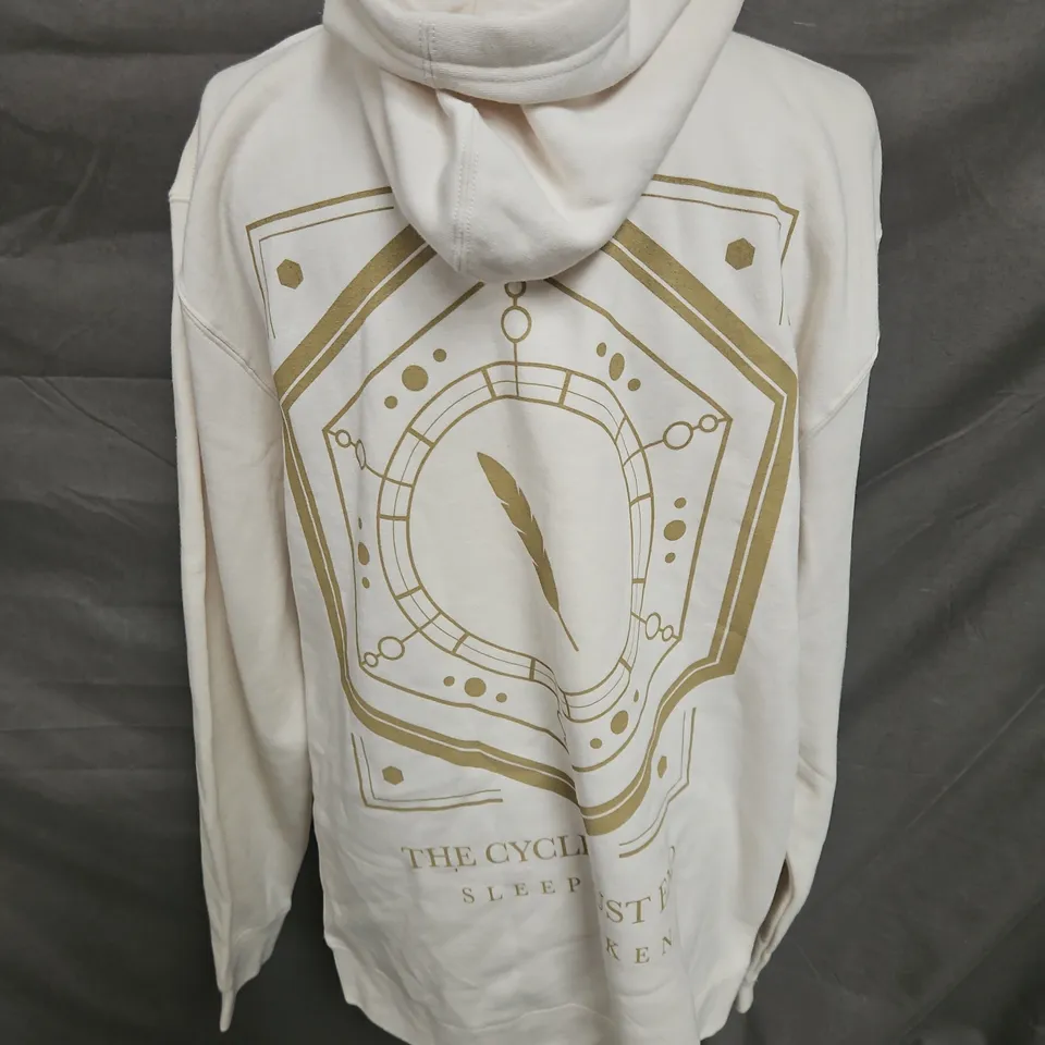 SLEEP TOKEN BACK PRINT HOODIE IN OFF WHITE SIZE XL