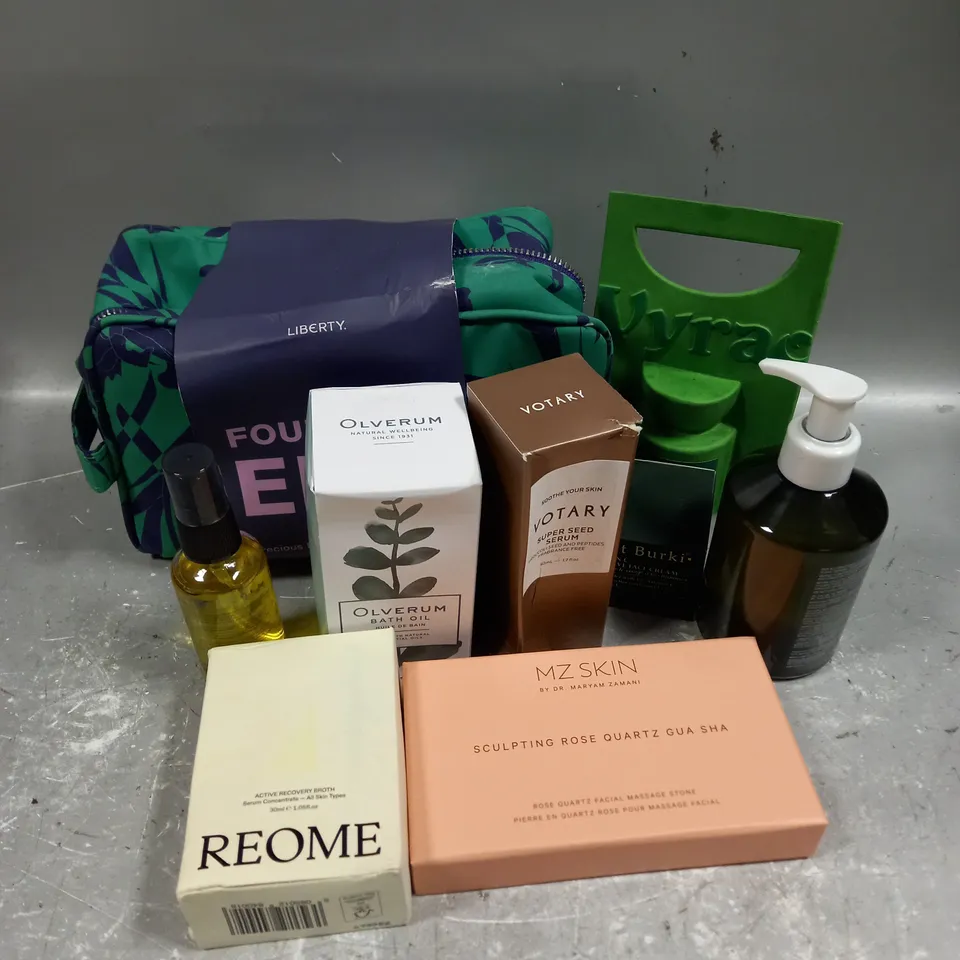 LIBERTY FOUNDER'S EDIT COLLECTION ON 8 ASSORTED SKINCARE PRODUCTS TO INCLUDE - VOTARY SUPER SEED SERUM -  MZ SKIN ROSE QUARTS GUA SHA - KAT BURKI VITAMIN C INTENSIVE FACE CREAM - ETC