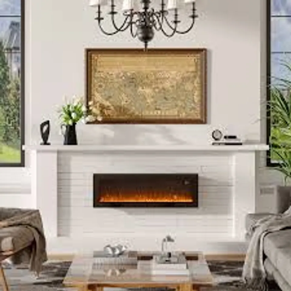 BOXED WHITE ELECTRIC FIREPLACE 