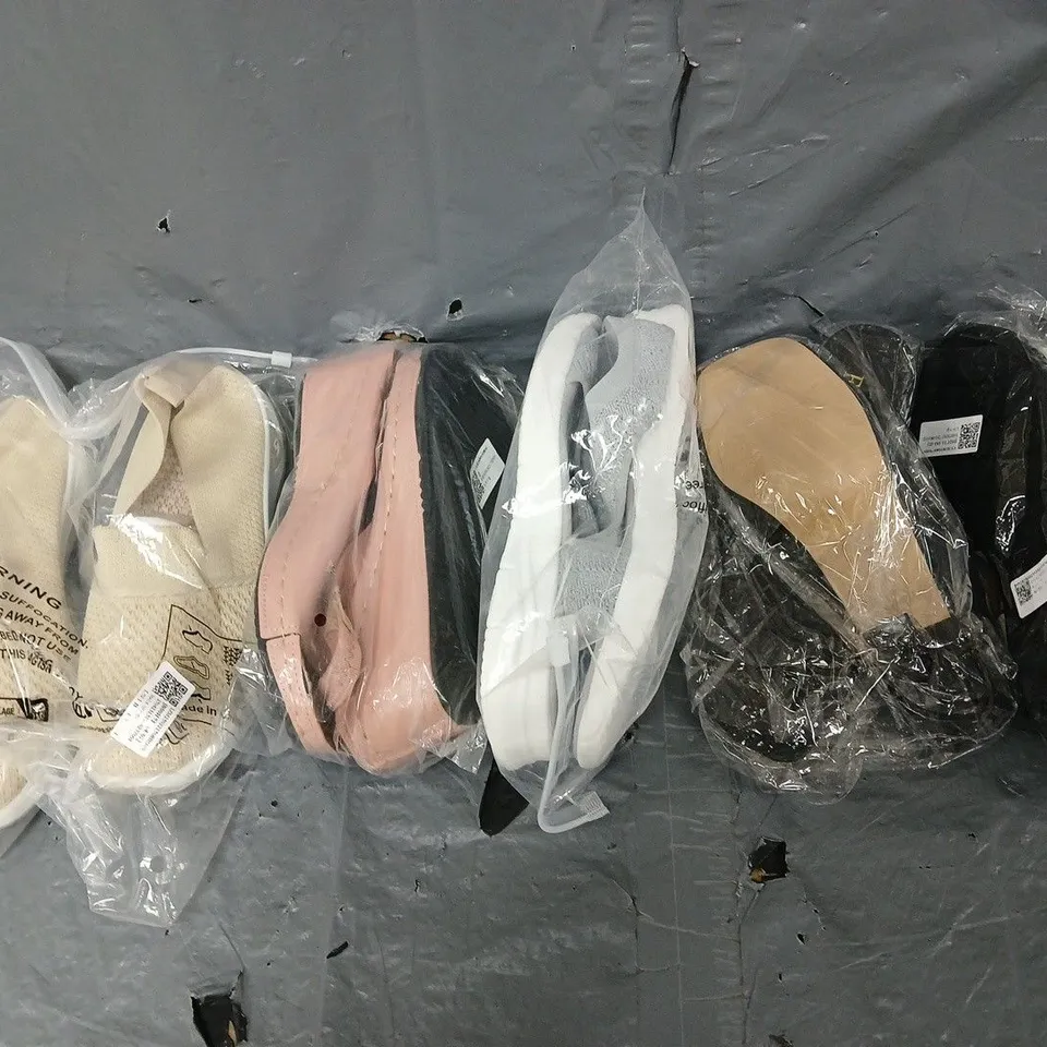 BOX OF APPROXIMATELY 15 PAIRS OF ASSORTED SHOES IN VARIOUS STYLES, COLOURS AND SIZES