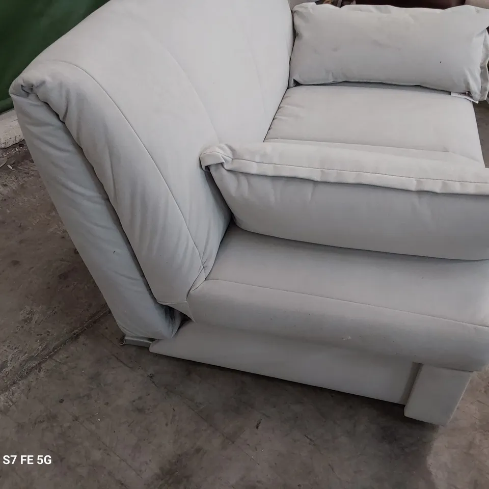 DESIGNER FOLD OUR SOFABED LIGHT GREY PLUSH FABRIC 