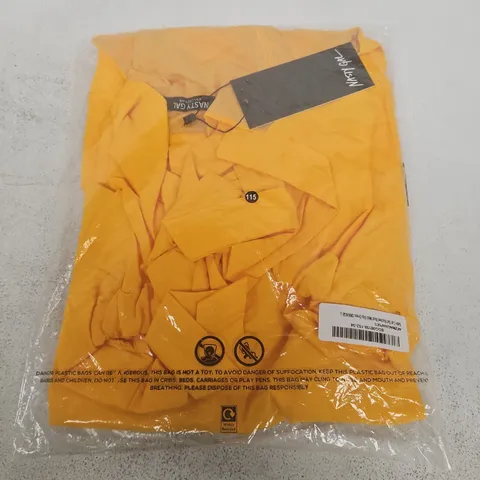 BAGGED NASTY GAL SATIN CUT OUT RUCHED BUST MIDI SLIP DRESS IN ORANGE - LARGE