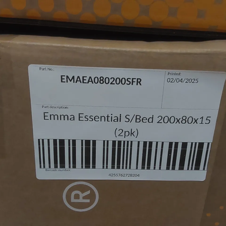 BRAND NEW BOXED EMMA ESSENTIAL MATTRESS - 2 CO-PACKED 80X200 MATTRESSES - FR