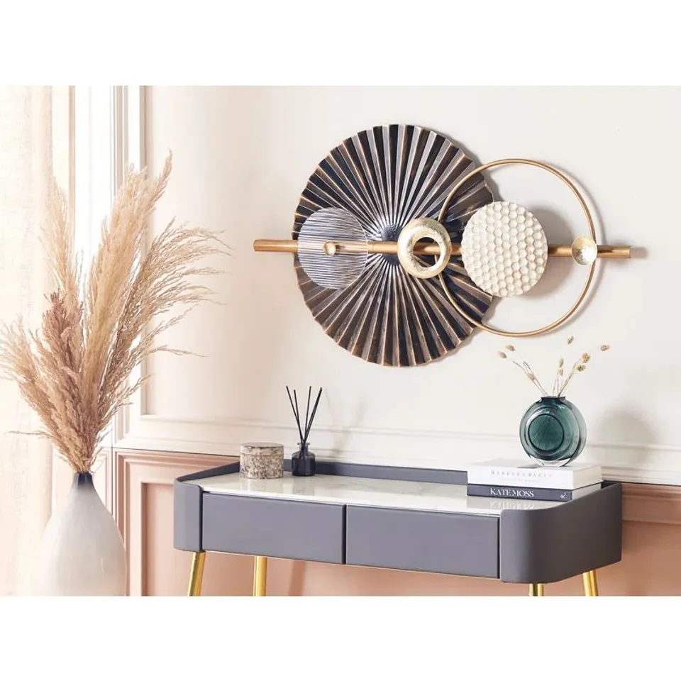 BOXED RUTHENIUM HANDMADE GLAM ABSTRACT WALL DECOR ON METAL (1 BOX)