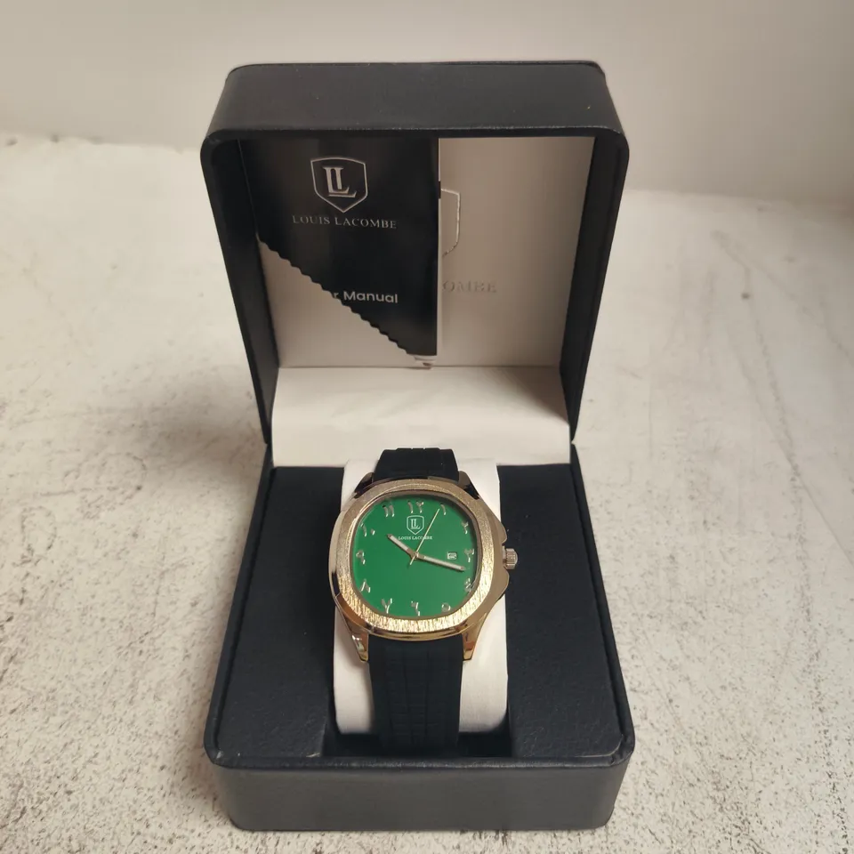LOUIS LACOMBE WRISTWATCH WITH GREEN DIAL – PRESENTATION BOX