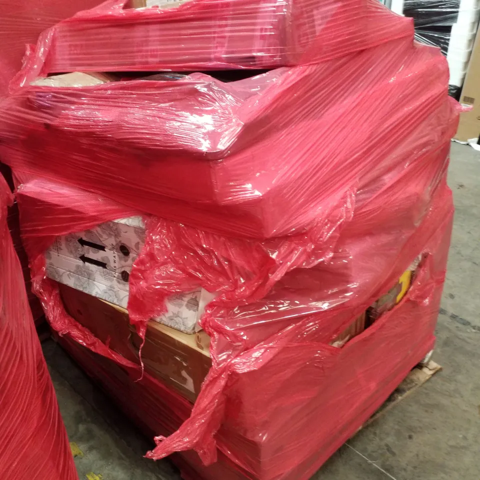 PALLET CONTAINING ASSORTED PRODUCTS INCLUDING OFFICE CHAIR, HEATED THROW & BLADELESS AIR PURIFIER 