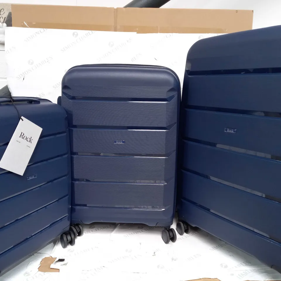 ROCK LUGGAGE TULUM 3PC SUITCASE SET - NAVY