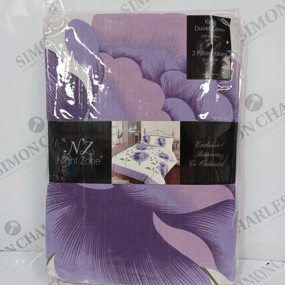 NIGHT ZONE DUVET SET IN LILAC - KING SIZE