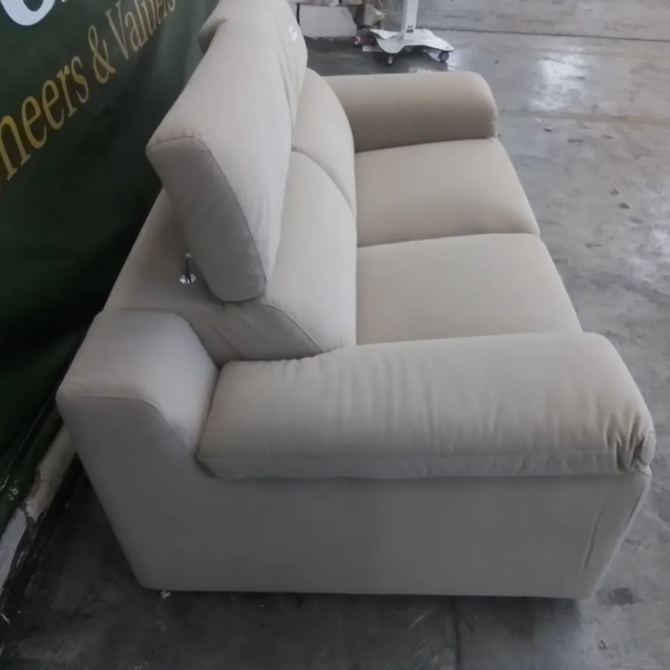 QUALITY DESIGNER UPHOLSTERED SOFT FABRIC 2 SEATER SOFA WITH ADJUSTABLE HEAD RESTS 