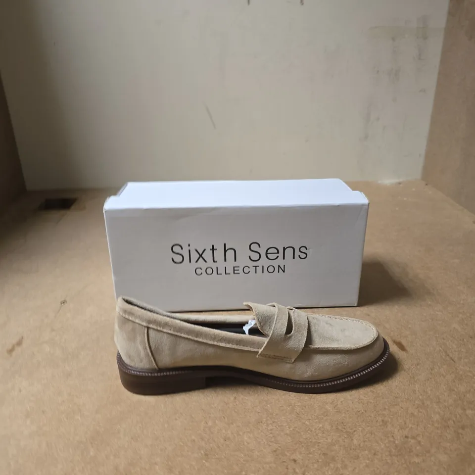 BEIGE SUEDE LOAFERS – WOMEN'S SHOES, SIXTH SENSE COLLECTION - EUR SIZE 37