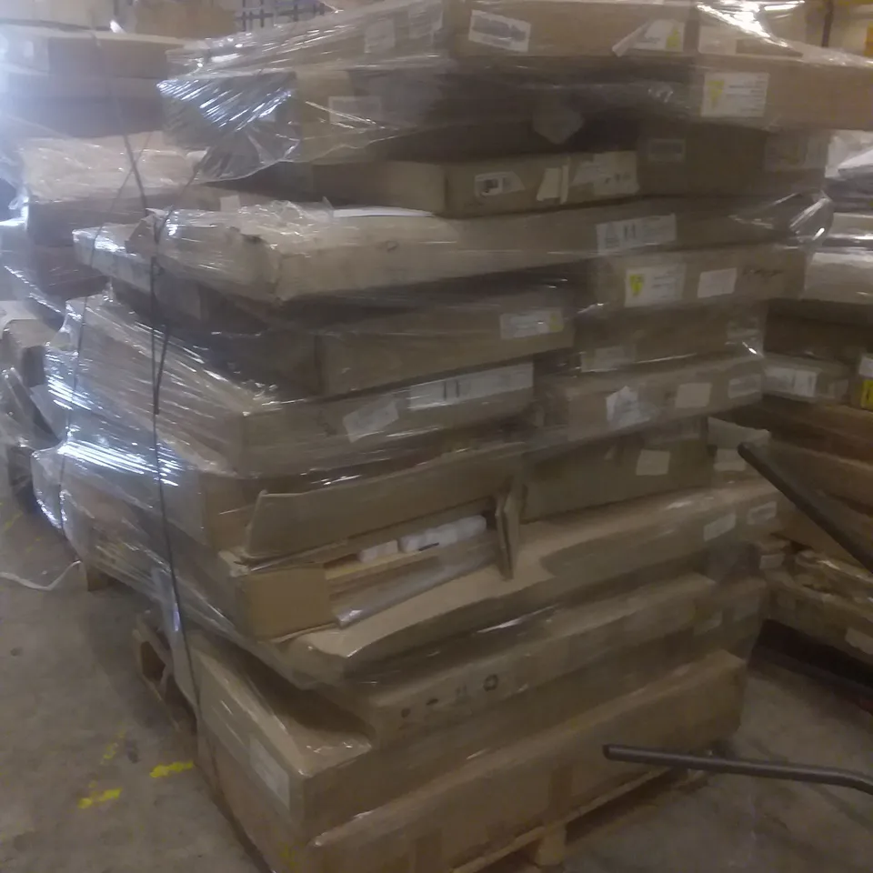 PALLET OF ASSORTED INCOMPLETE FLAT PACK FURNITURE ITEMS