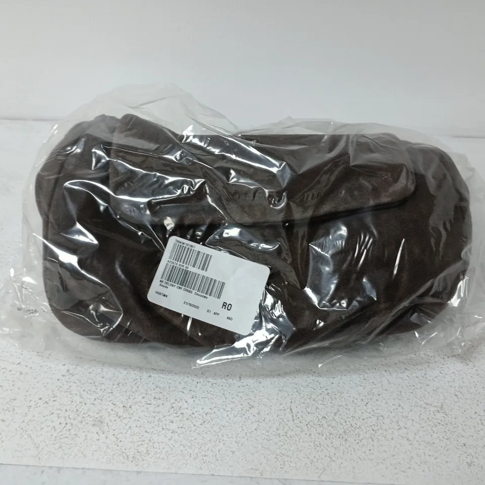BAGGED AIMEE KESTENBERG DELRAY CONVERTIBLE SUEDE HANDBAG IN CHOCOLATE