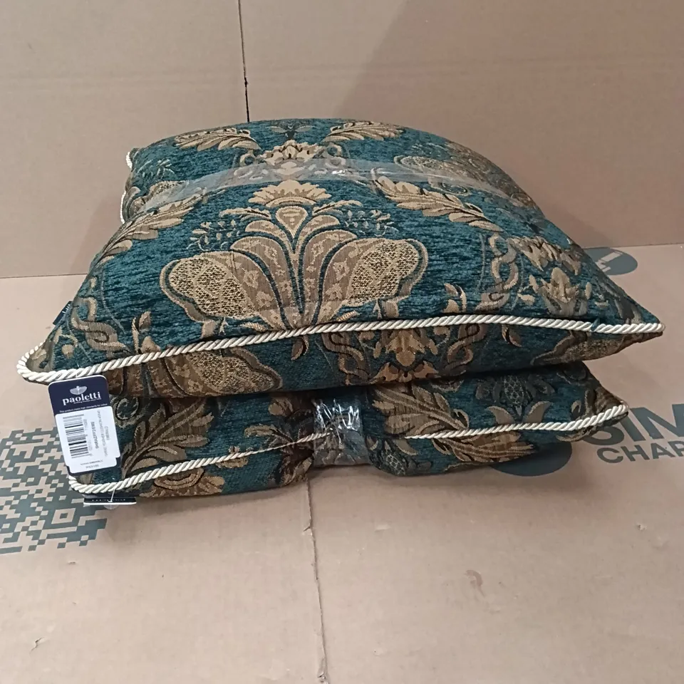 PAOLETTI SHIRAZ FEATHER CUSHIONS, 45X45CM (SET OF 2) - EMERALD