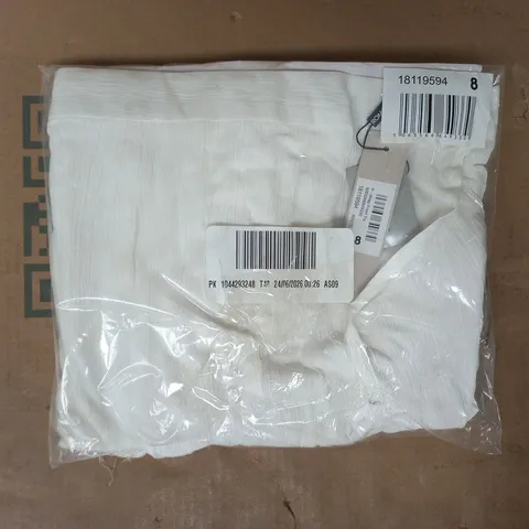 BAGGED ROMAN PETITE WRAP FRONT TROUSERS IN WHITE SIZE 8