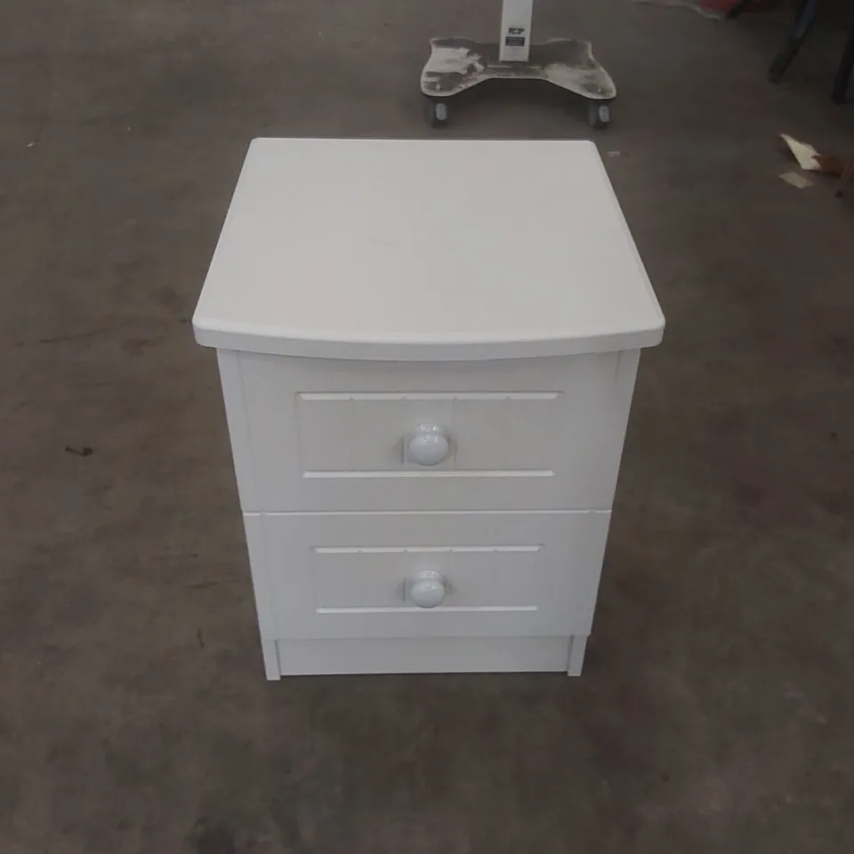 FULLY ASSEMBLED SAXENA 2 DRAWER BEDSIDE TABLE