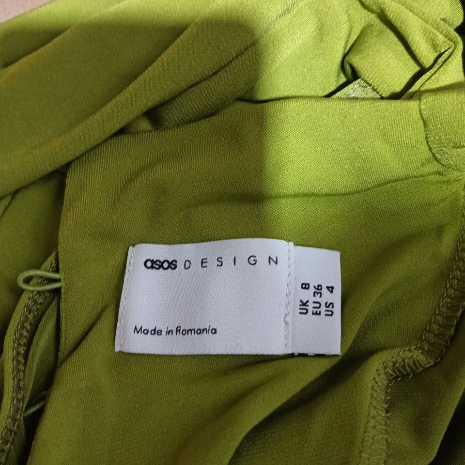 ASOS DESIGN BRIGHT GREEN MAXI DRESS, UK 8 (EU 36, US 4)