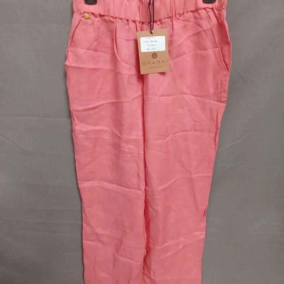 ORAMAI LISBON TROUSERS IN PINK SIZE 8