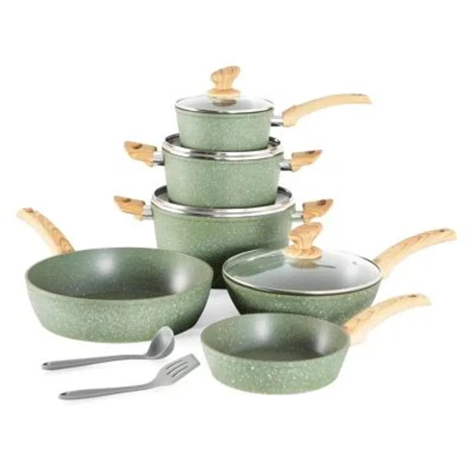 BOXED KITCHEN ACADEMY 8 PIECE NON STICK ALUMINIUM COOKWARE SET 