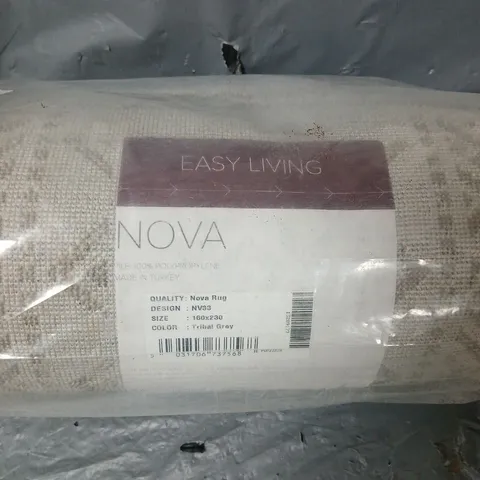 EASY LIVING NOVA RUG 160 X 230CM TRIBAL GREY - SEALED