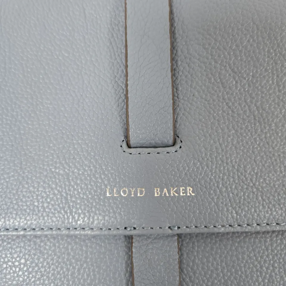 LLOYD BAKER BLUE-GREY LEATHER CROSSBODY BAG