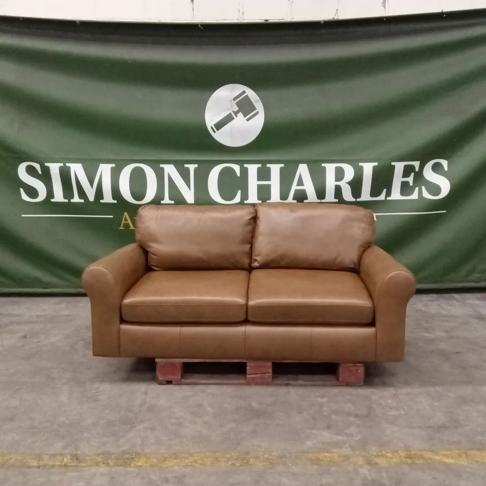 BAILEY 3 SEATER LEATHER SOFA - TAN RRP £799