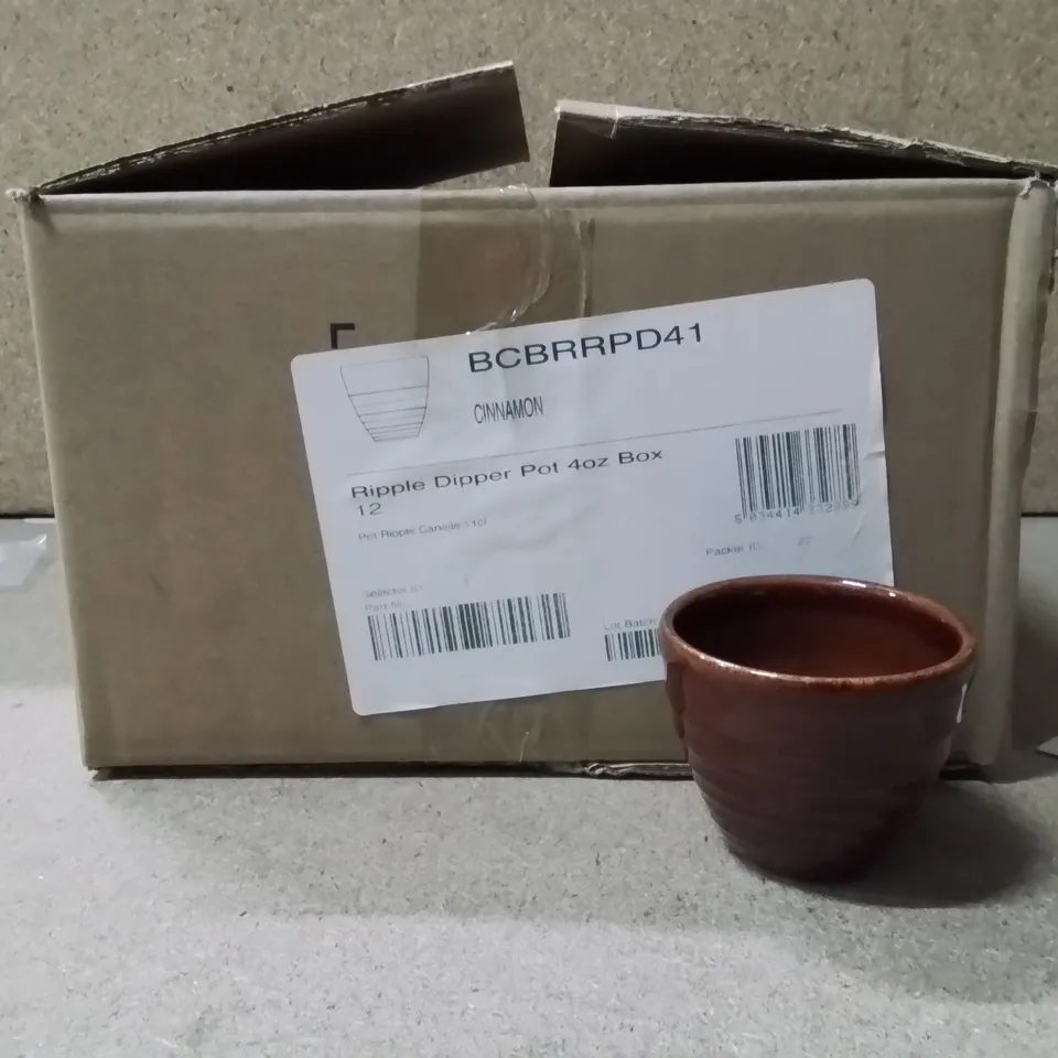 BOXED CHURCHILL RIPPLE DIPPER POT APPROXIMATELY 12