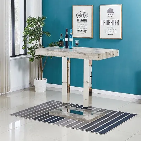 BRAND NEW BOXED CAPRICE GREY OAK EFFECT BAR TABLE (2 BOXES)