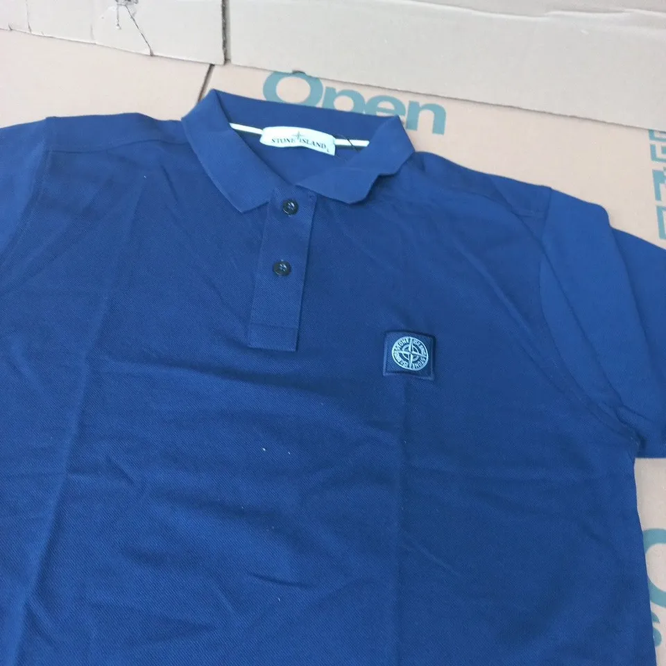 STONE ISLAND POLO SHIRT – BLUE (MEN'S) - SIZE UNSPECIFED 